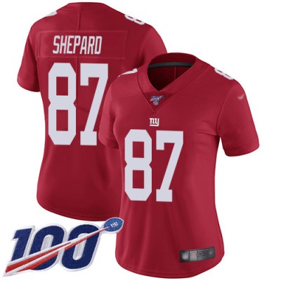 Nike New York Giants #87 Sterling Shepard Red Alternate Women's Stitched NFL 100th Season Vapor Limited Jersey